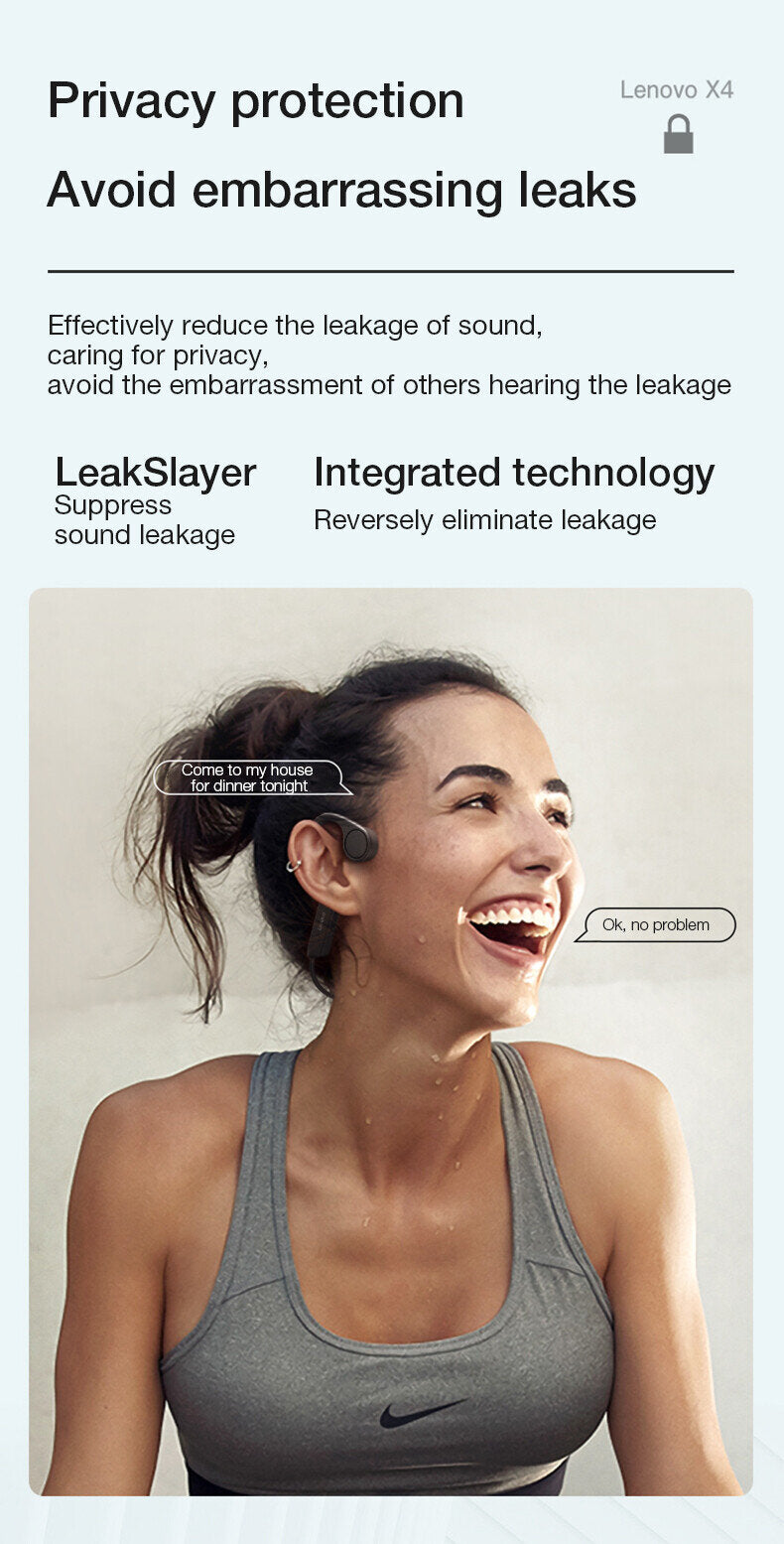 Lenovo 聯想 - X4 骨傳導防水藍牙耳機 鈦合金運動耳機