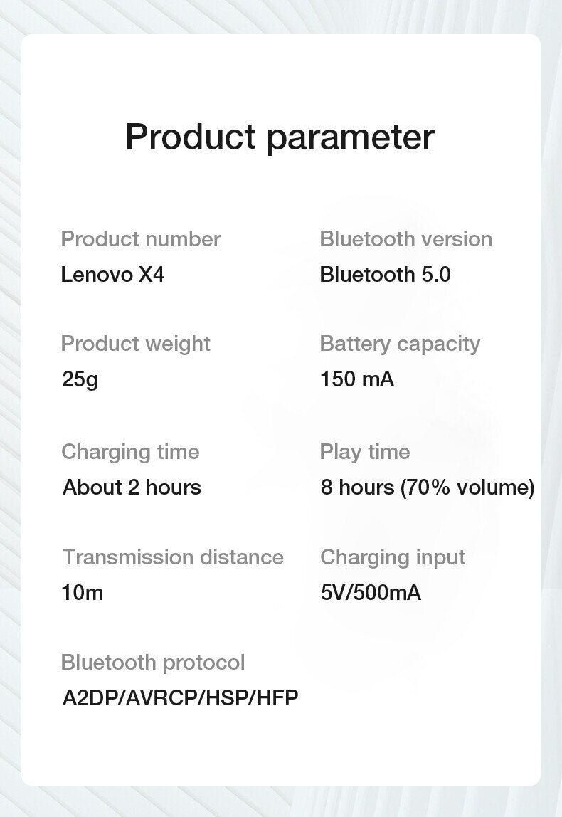 Lenovo 聯想 - X4 骨傳導防水藍牙耳機 鈦合金運動耳機