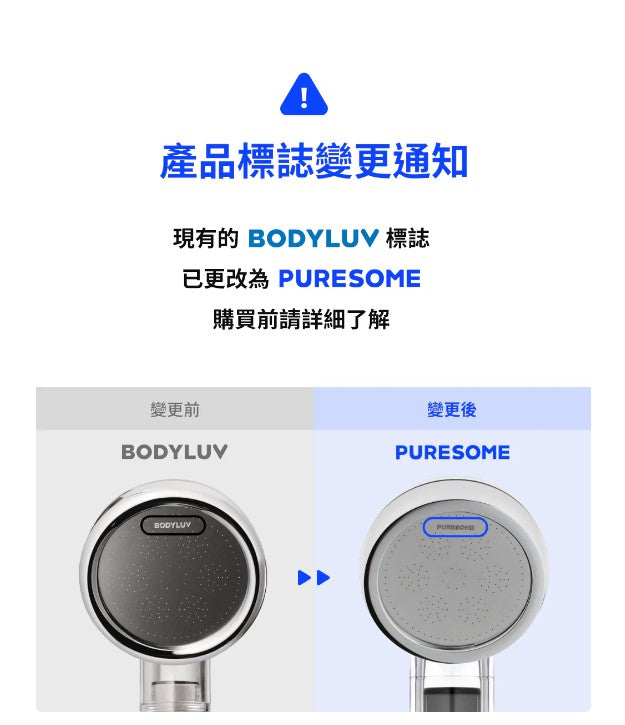 BODYLUV - PURESOME 純淨完美蓮蓬頭+沖涼濾芯 套組 (蓮蓬頭1入+過濾器3入)