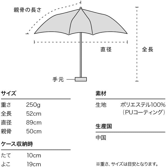 Wpc. - 縮骨遮 短雨傘 遮光防UV傘 連雨傘收納袋 - Doraemon 多啦A夢 叮噹