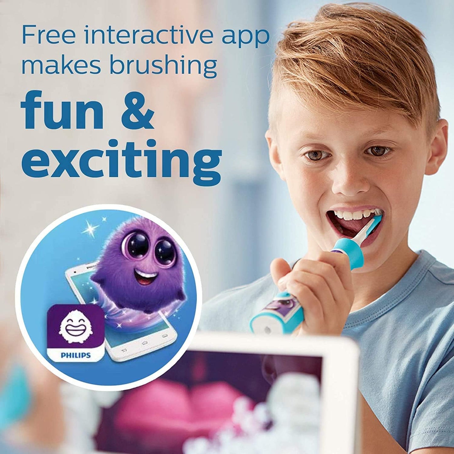 Philips 飛利浦 - Sonicare For Kids 兒童聲波震動牙刷 藍色 APP支持 HX6321/02