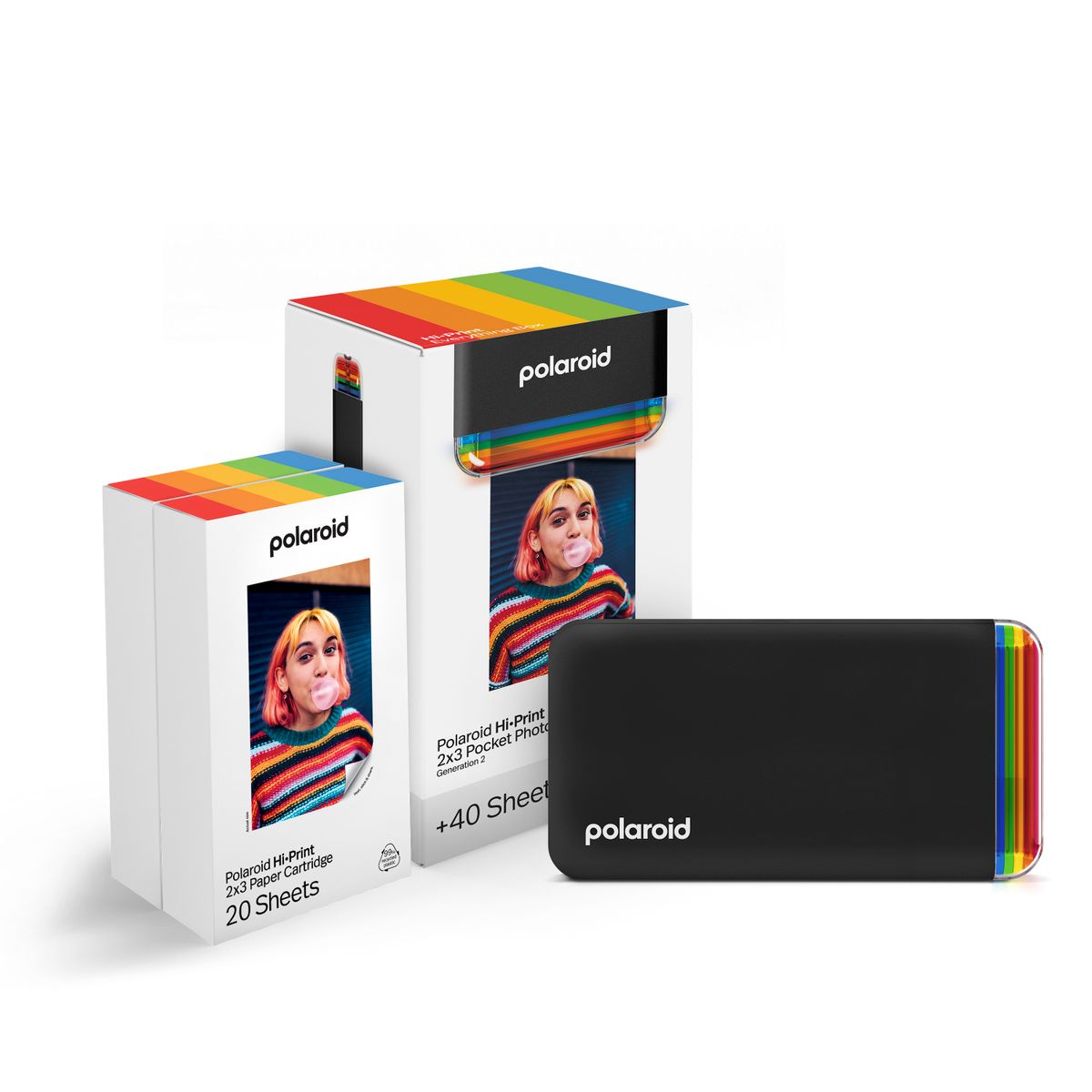 Polaroid - 寶麗來 Polaroid Hi Print 2x3 袖珍貼紙照片打印機第 2 代 & 40張貼紙套裝 Hi Print 2x3 Gen 2 EB Everything Box